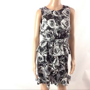 Kate Young Women Dress Size 4 Black White Floral